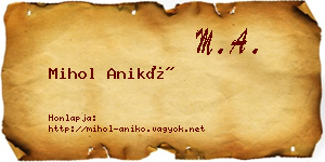 Mihol Anikó névjegykártya